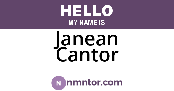 Janean Cantor