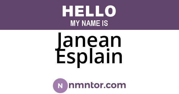 Janean Esplain