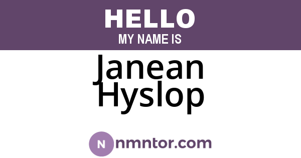 Janean Hyslop