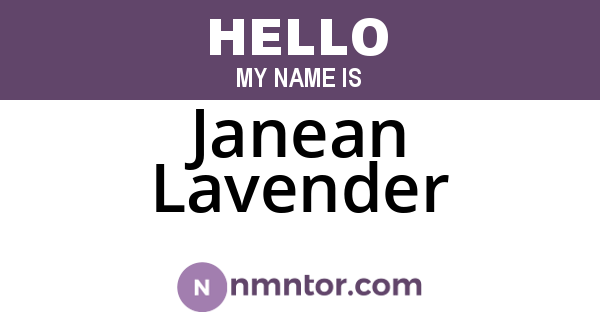 Janean Lavender