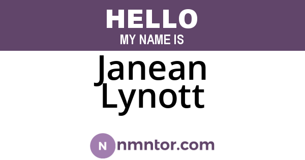 Janean Lynott