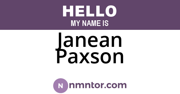 Janean Paxson