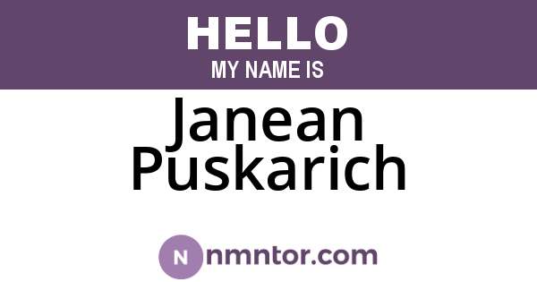 Janean Puskarich