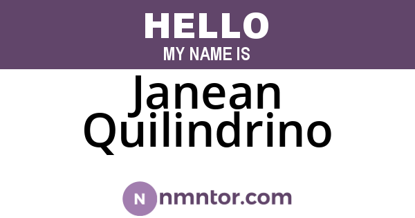 Janean Quilindrino