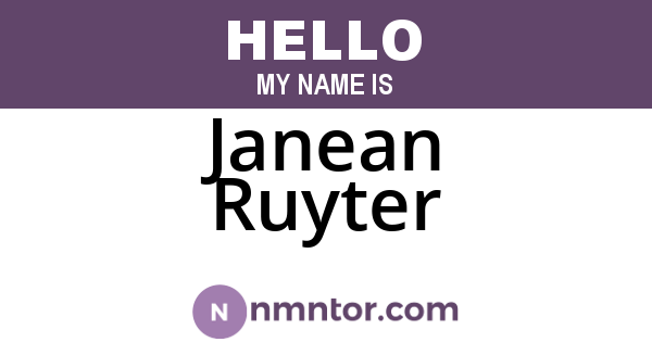 Janean Ruyter