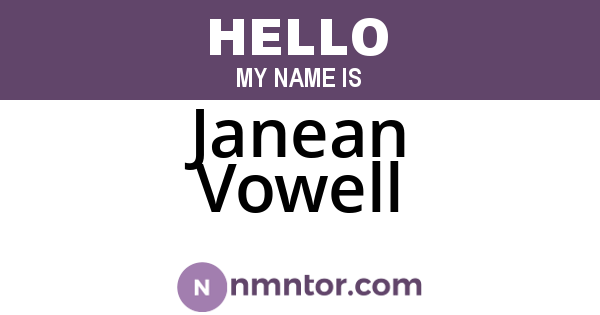 Janean Vowell