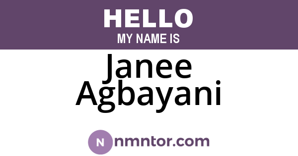 Janee Agbayani
