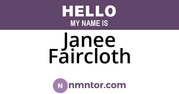 Janee Faircloth