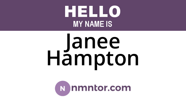 Janee Hampton
