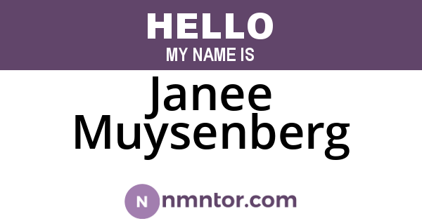 Janee Muysenberg