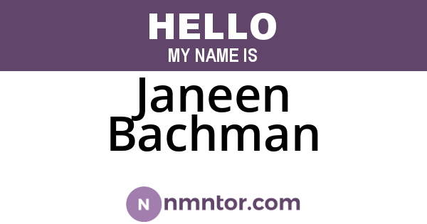 Janeen Bachman