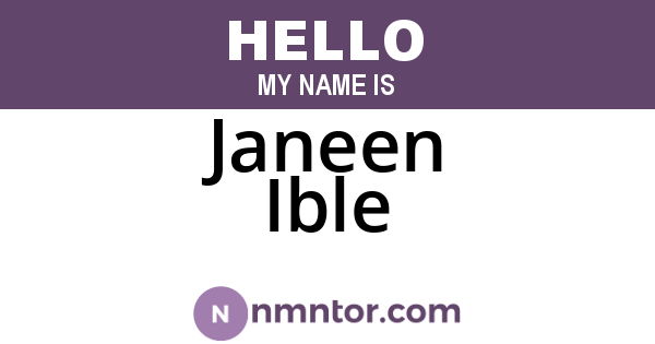 Janeen Ible