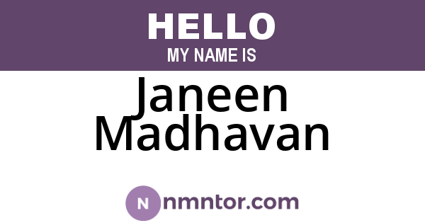 Janeen Madhavan