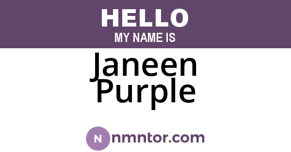 Janeen Purple