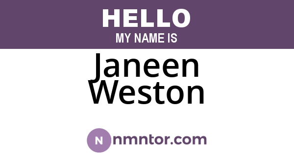 Janeen Weston