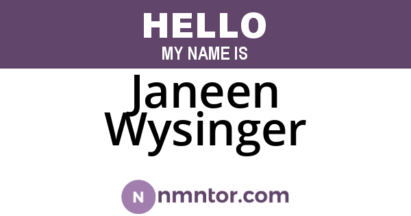 Janeen Wysinger