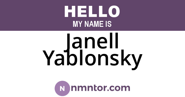 Janell Yablonsky