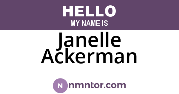 Janelle Ackerman