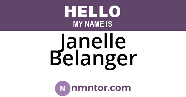 Janelle Belanger