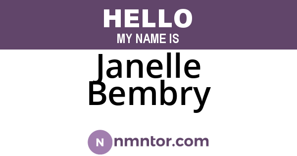 Janelle Bembry