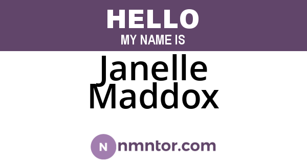 Janelle Maddox