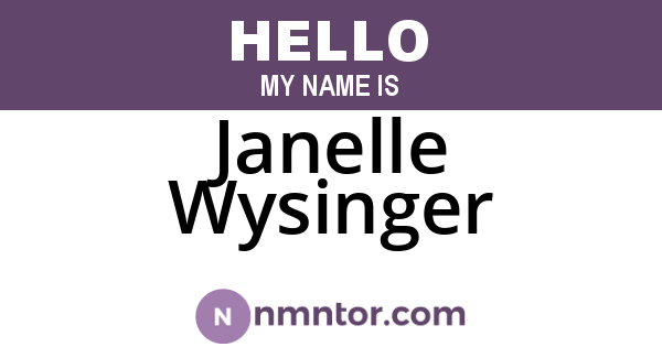 Janelle Wysinger