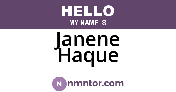 Janene Haque