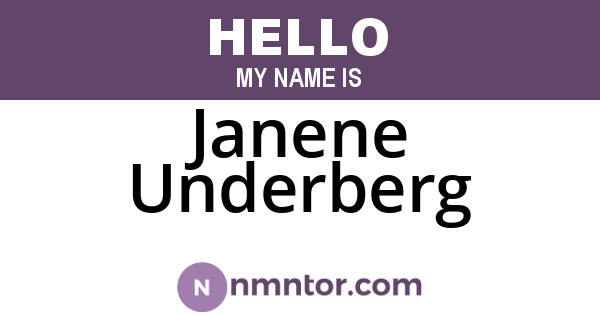 Janene Underberg