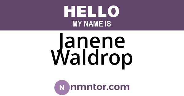 Janene Waldrop