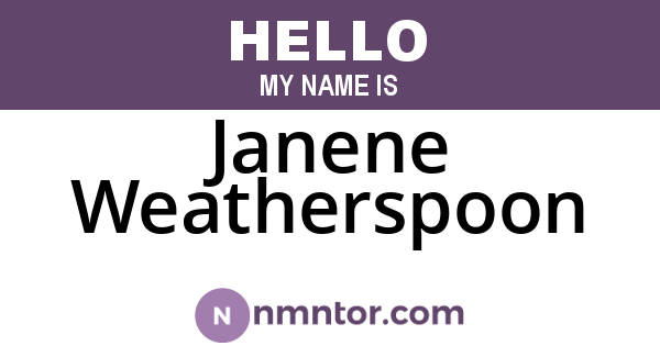 Janene Weatherspoon