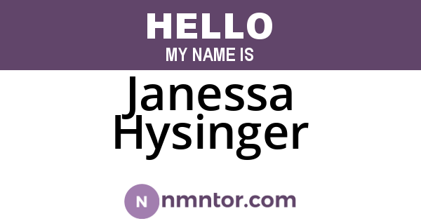 Janessa Hysinger