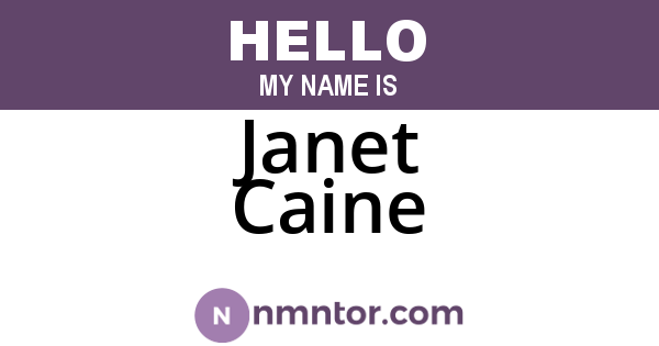 Janet Caine
