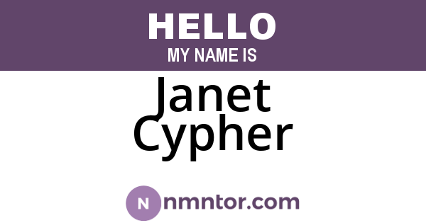 Janet Cypher