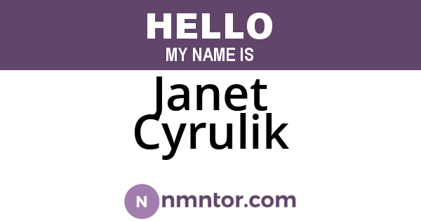 Janet Cyrulik