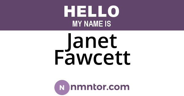 Janet Fawcett