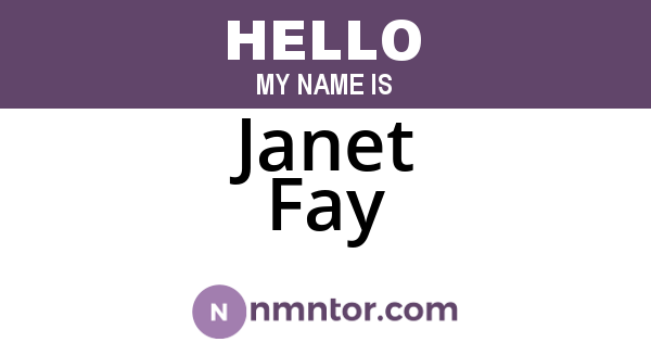 Janet Fay