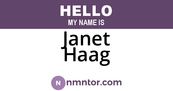 Janet Haag