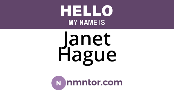 Janet Hague