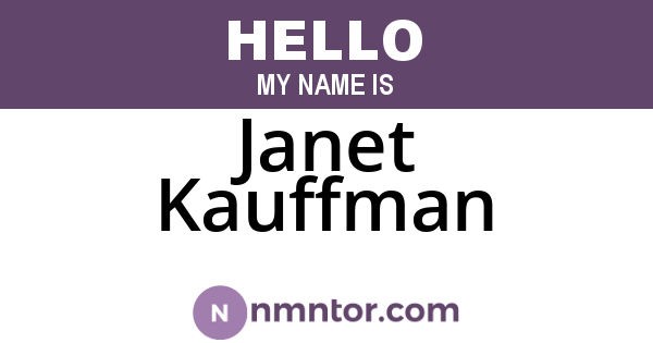 Janet Kauffman