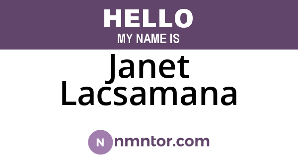 Janet Lacsamana