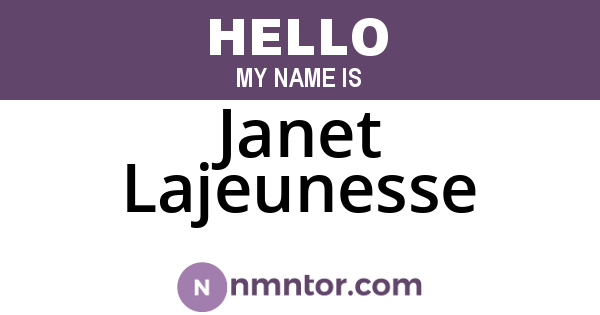 Janet Lajeunesse