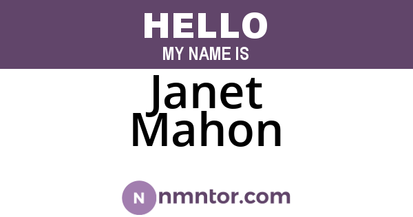 Janet Mahon