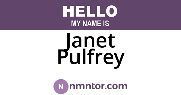Janet Pulfrey