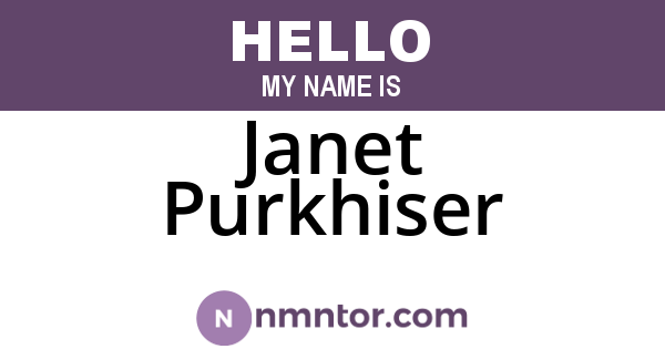 Janet Purkhiser