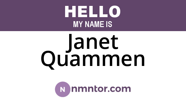 Janet Quammen