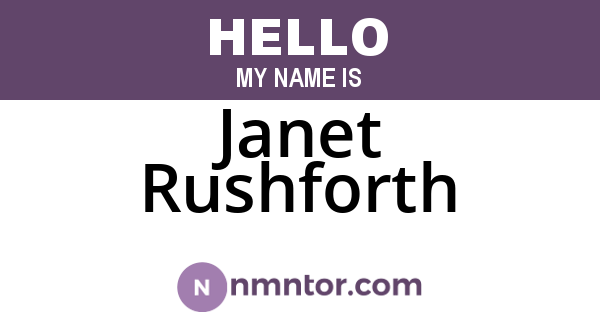 Janet Rushforth