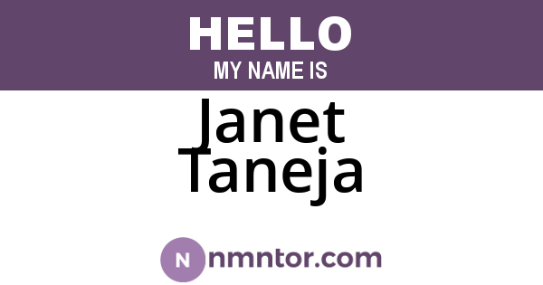 Janet Taneja
