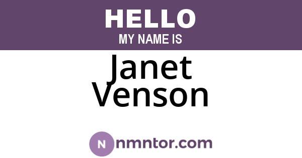 Janet Venson