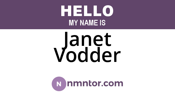 Janet Vodder