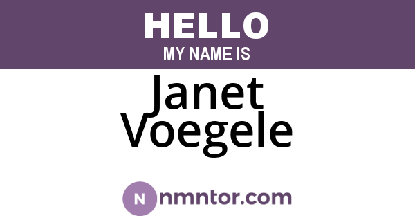 Janet Voegele